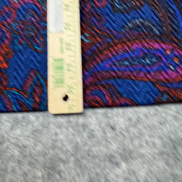 Susan Graver Cardigan Womens Plus 1X Blue Red Paisley Open Duster Stretch - Picture 7 of 10